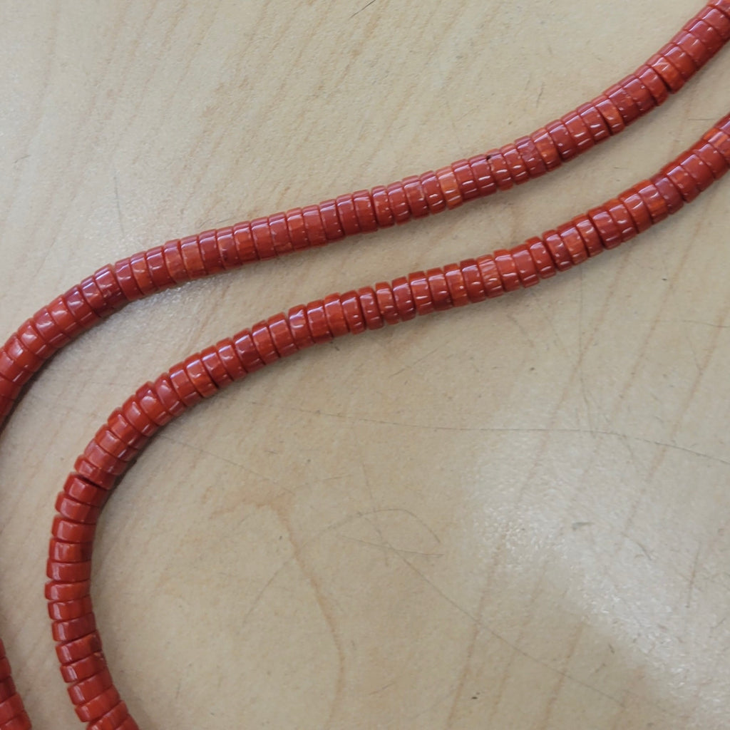 Bamboo Coral Heishi Beads, 18" Strand
