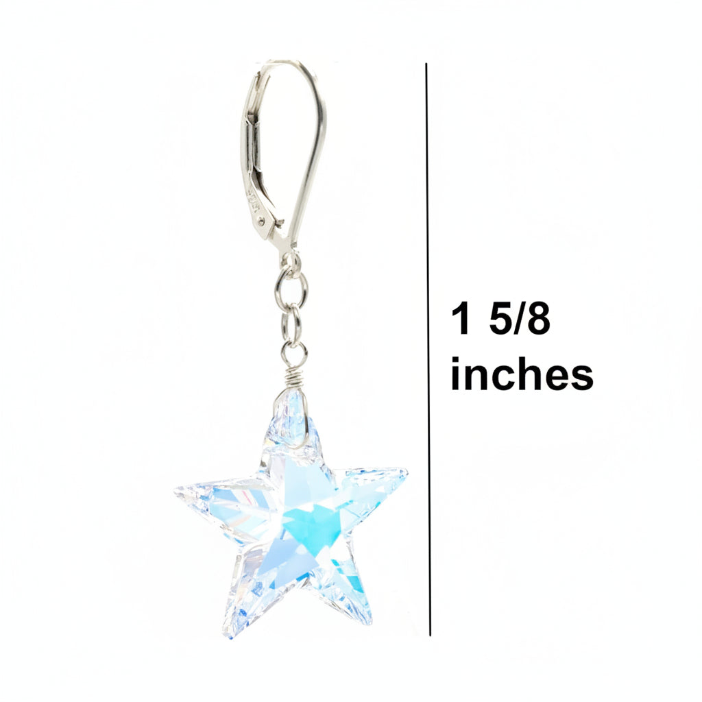 Austrian Crystal Aurora Borealis Sterling Silver Earrings