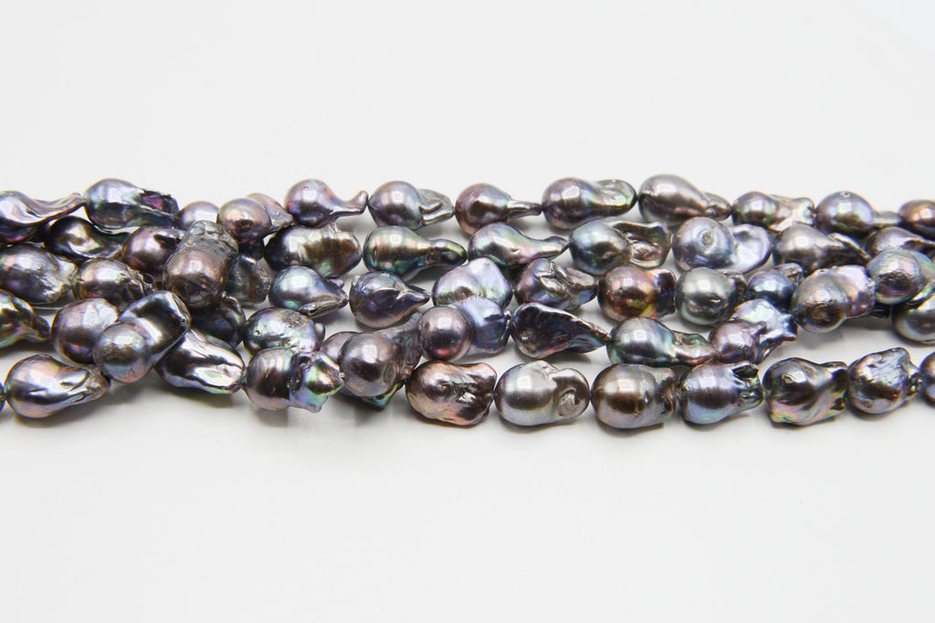 Baroque Freshwater Pearls in Peacock Color