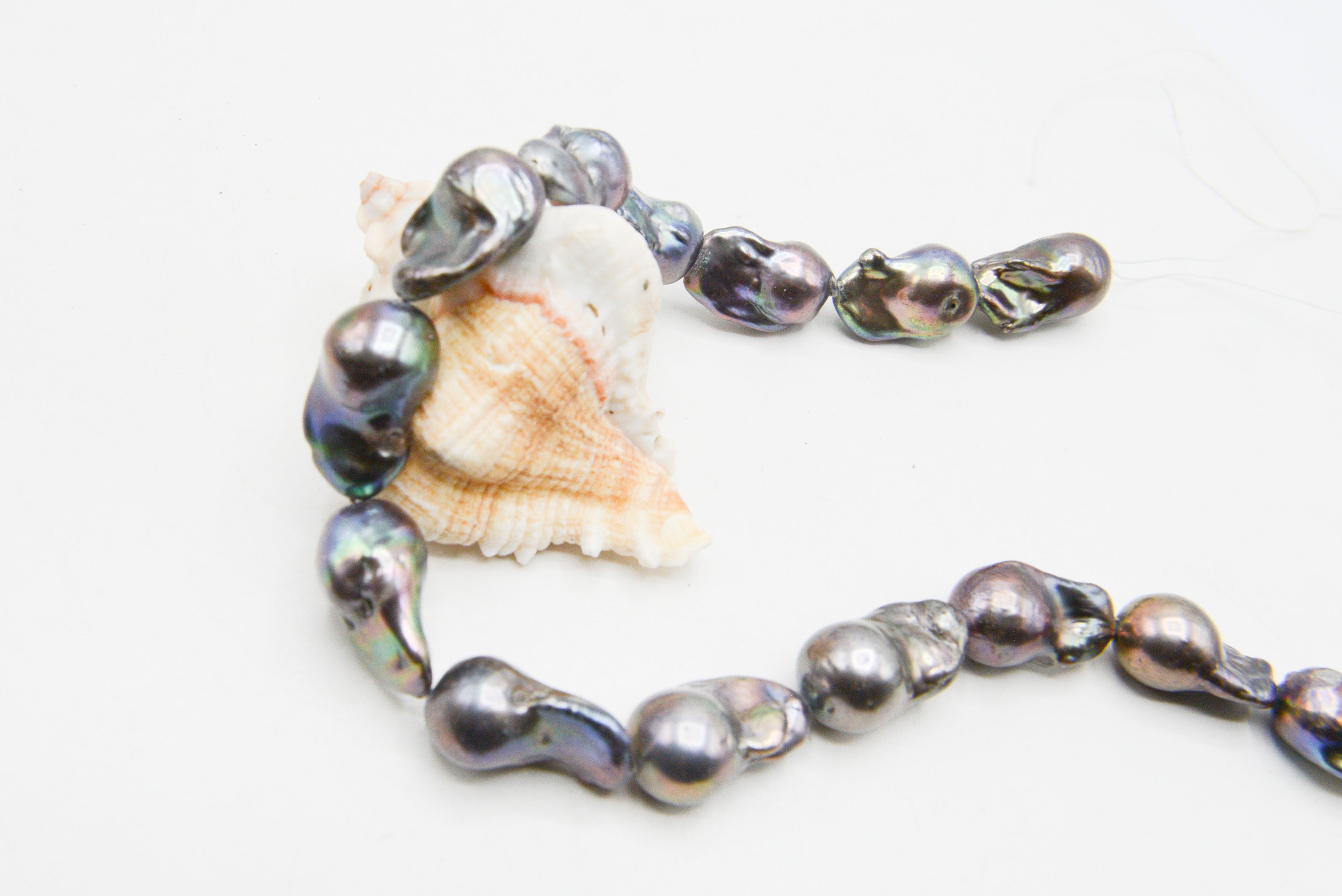 Baroque Freshwater Pearls in Peacock Color