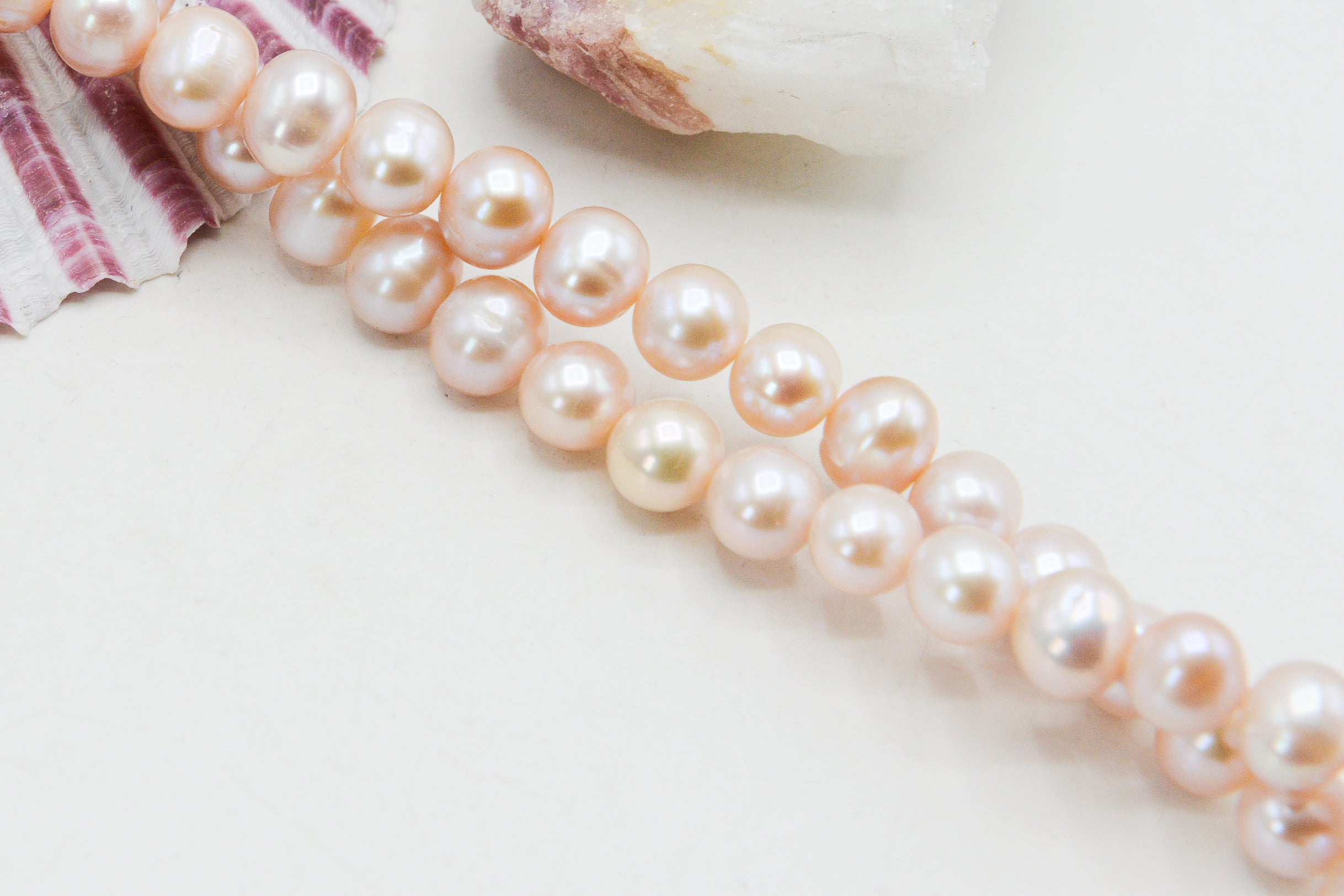 Pink Potato-Shaped Freshwater Pearl 10mm Beads