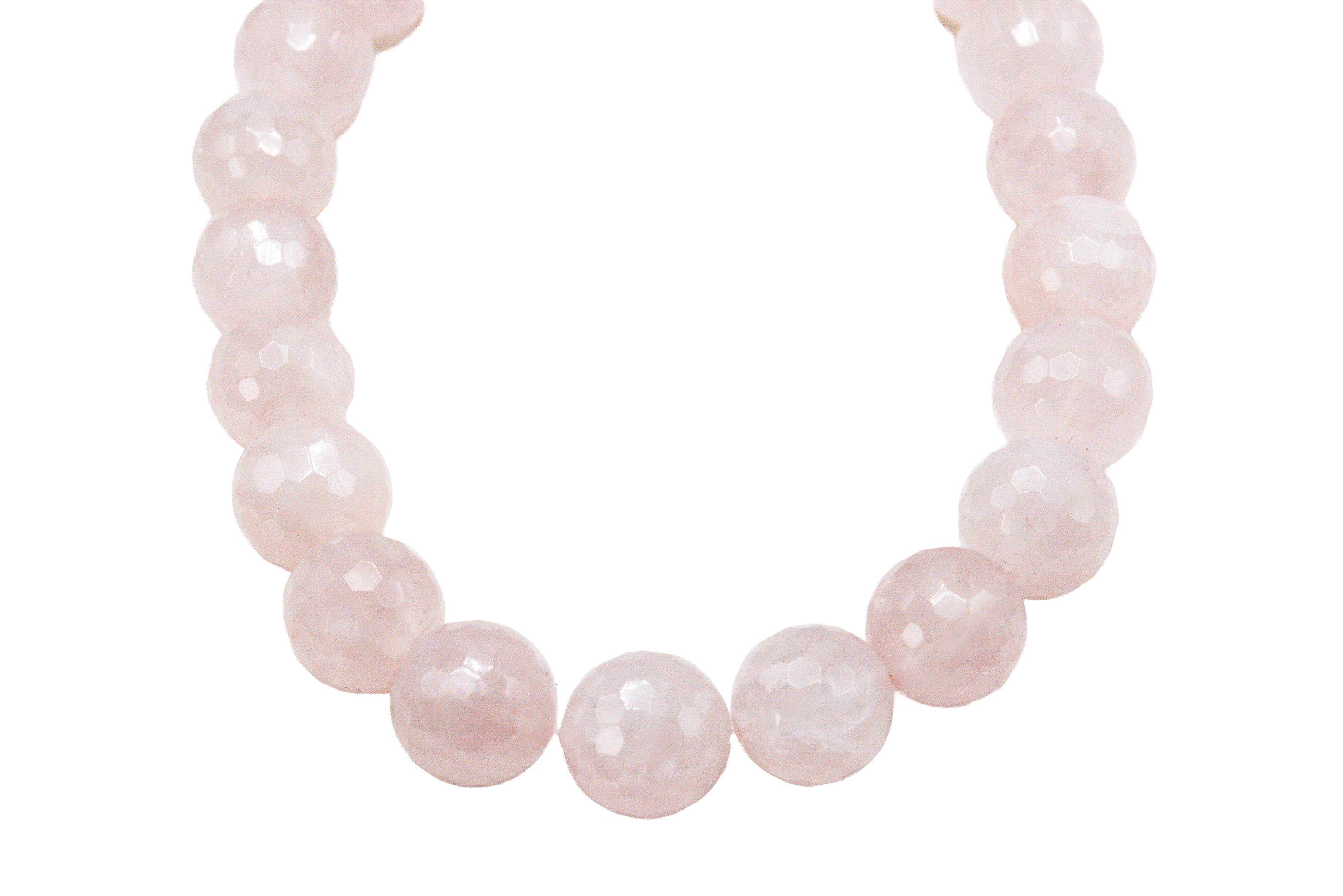 Faceted Rose Quartz 14mm Round Beads