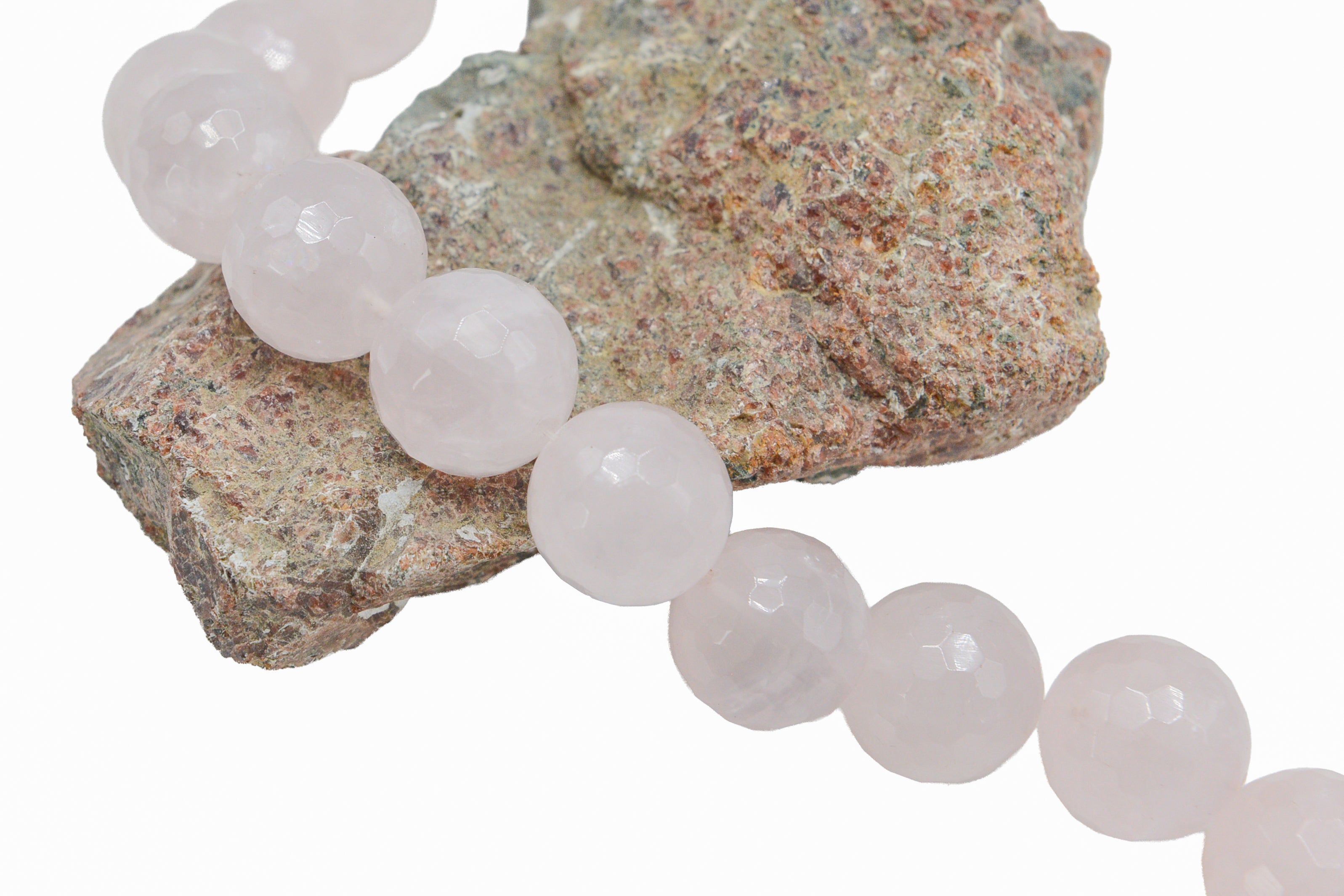 Faceted Rose Quartz 14mm Round Beads