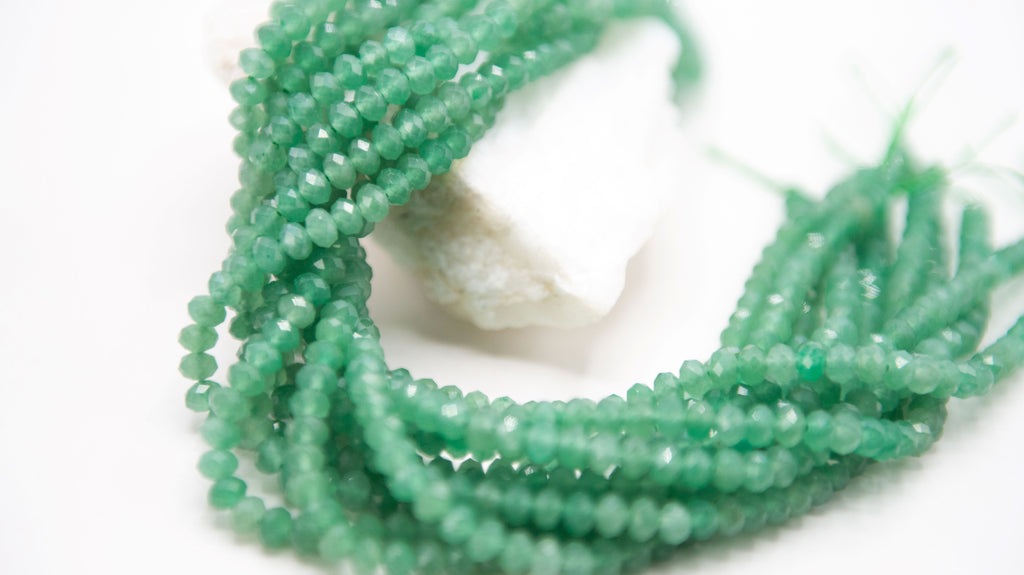 Faceted Green Aventurine Rondelle 6mm, 15.5"