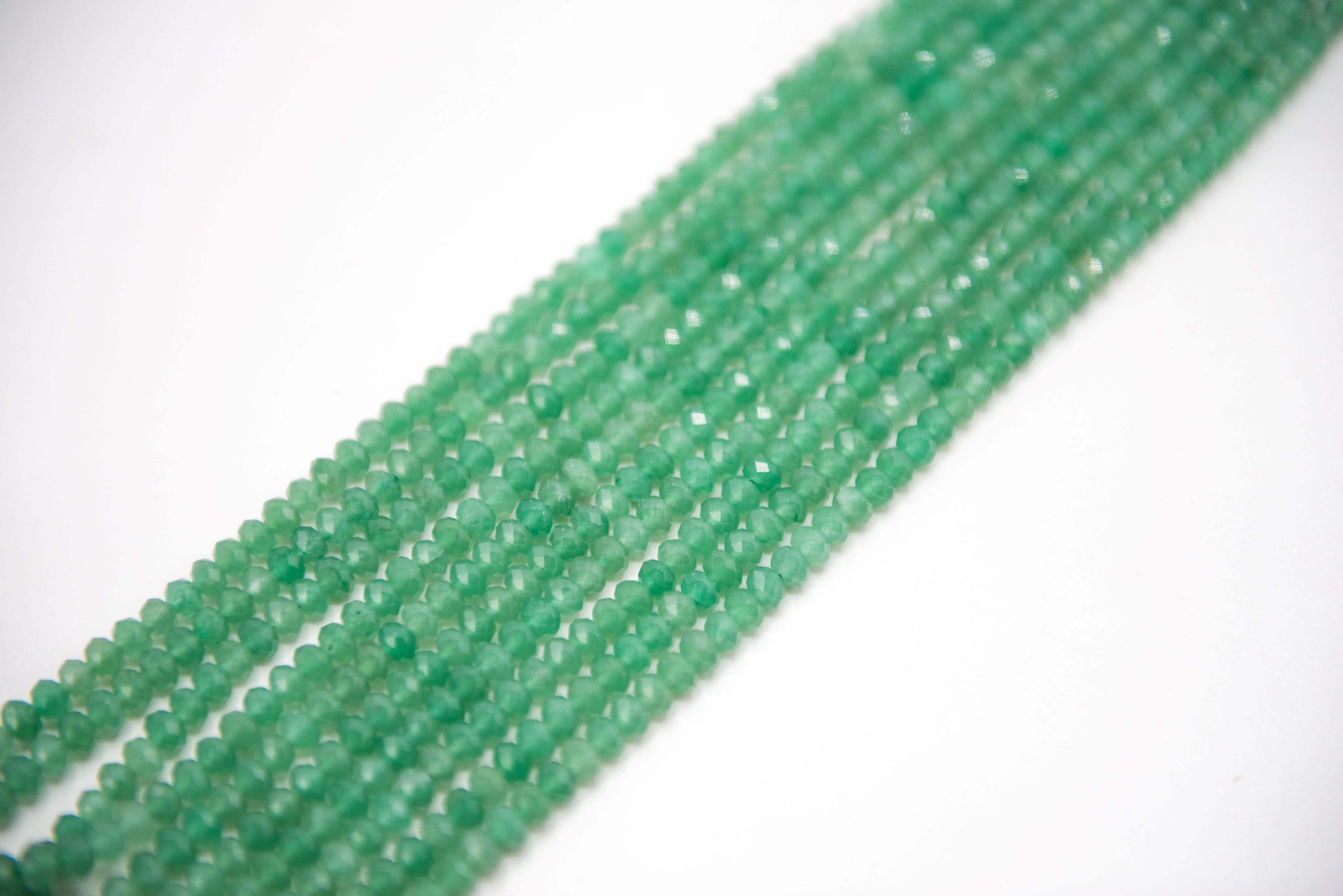 Faceted Green Aventurine Rondelle 6mm, 15.5"