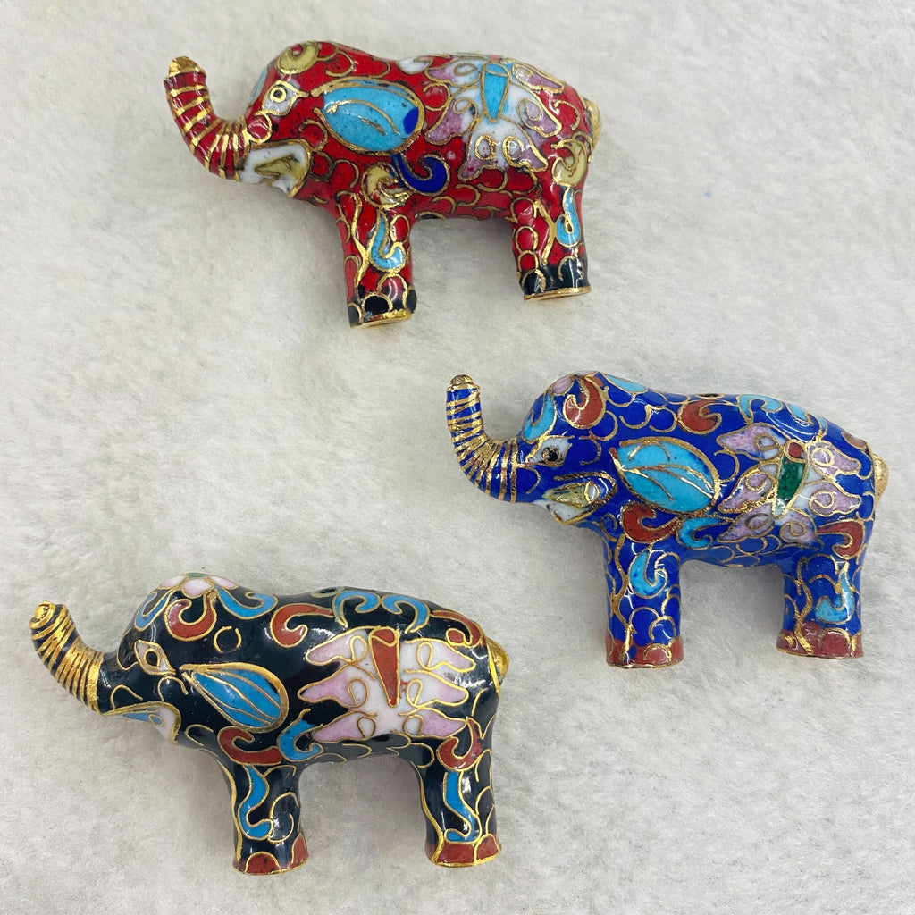 Cloisonne Standing Elephant Pendant