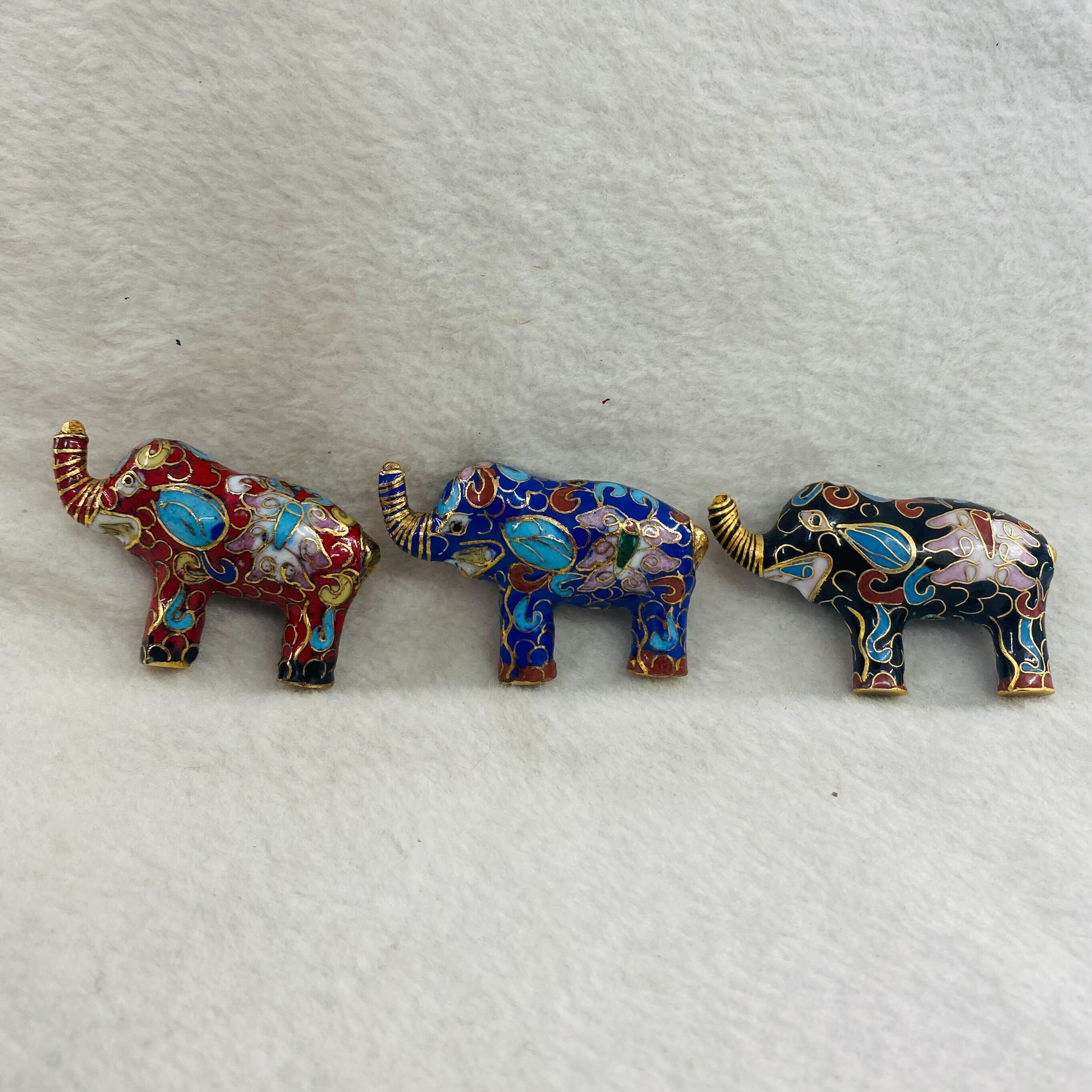 Cloisonne Standing Elephant Pendant