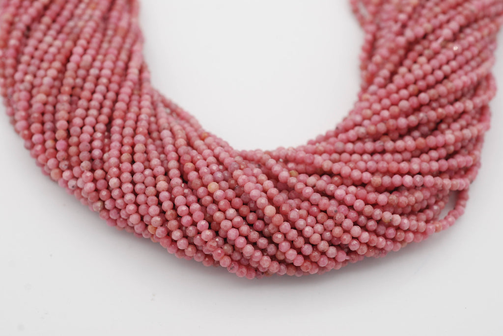 Faceted Rhodonite Rondelles