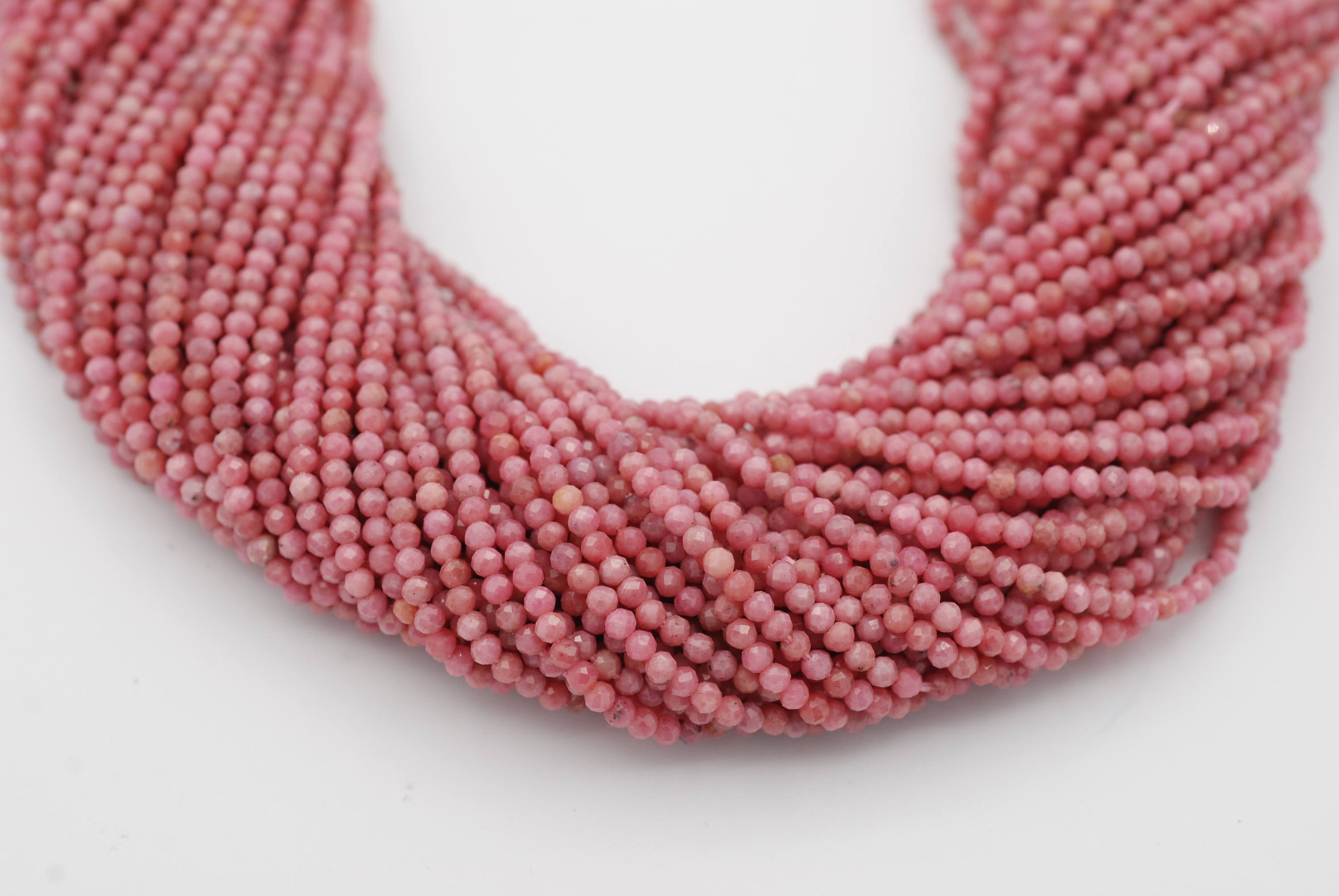 Faceted Rhodonite Rondelles