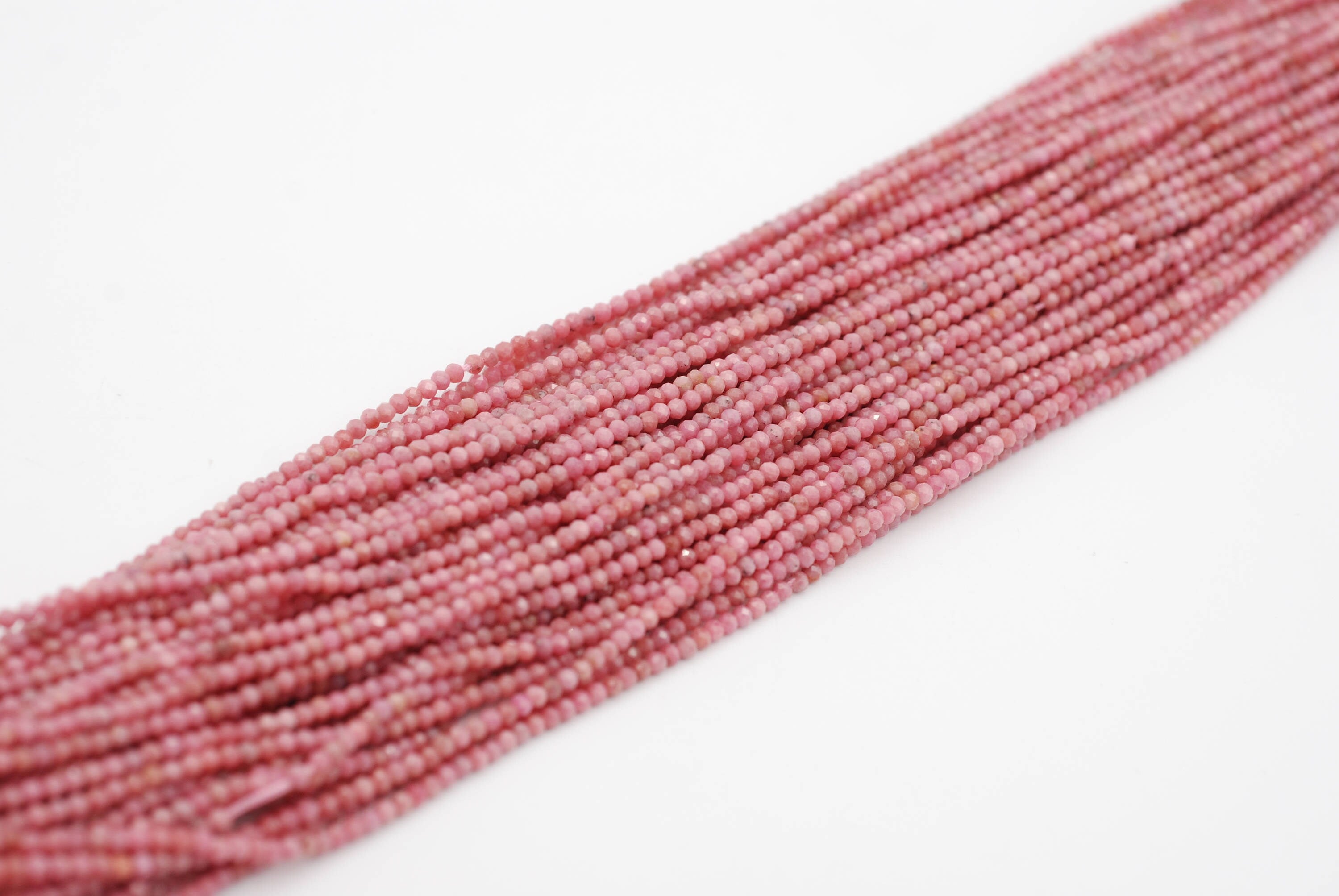 Faceted Rhodonite Rondelles
