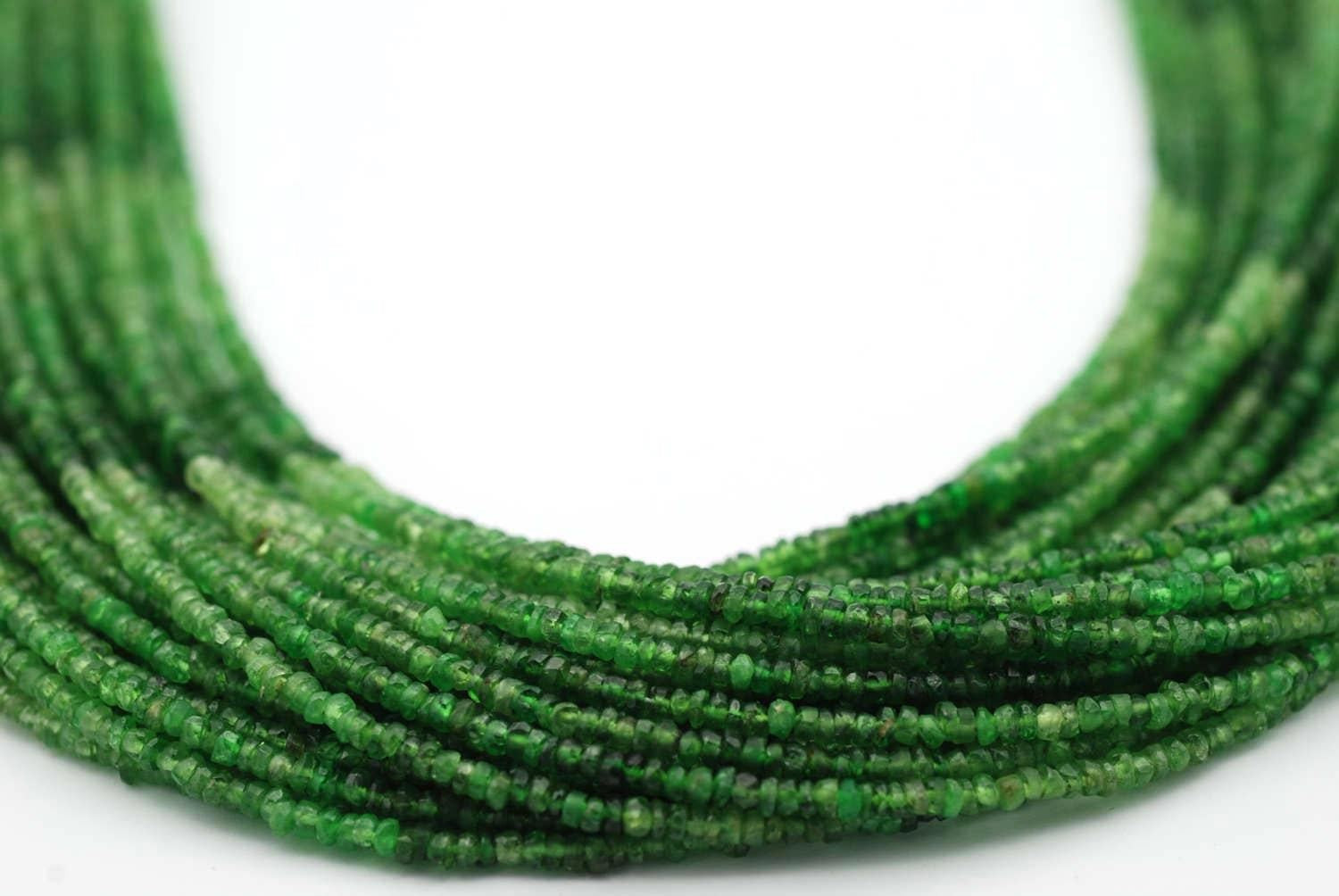 Faceted Tsavorite Rondelles