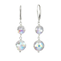 LTC Designs Austrian Crystal Aurora Borealis Round Bead Earrings